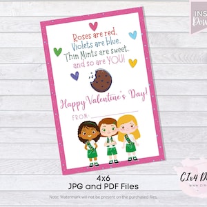 Girl Scouts | Valentine's Day Card - 4x6 | Juniors | Printable | NOT Personalized | ---INSTANT Digital Download---