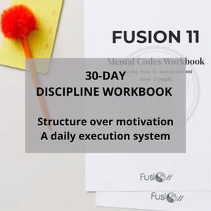 30 Day Discipline Workbook PDF | Daily Reflection Journal | Self Improvement Planner | Personal Growth Printable