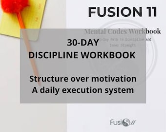 30 Day Discipline Workbook PDF | Daily Reflection Journal | Self Improvement Planner | Personal Growth Printable