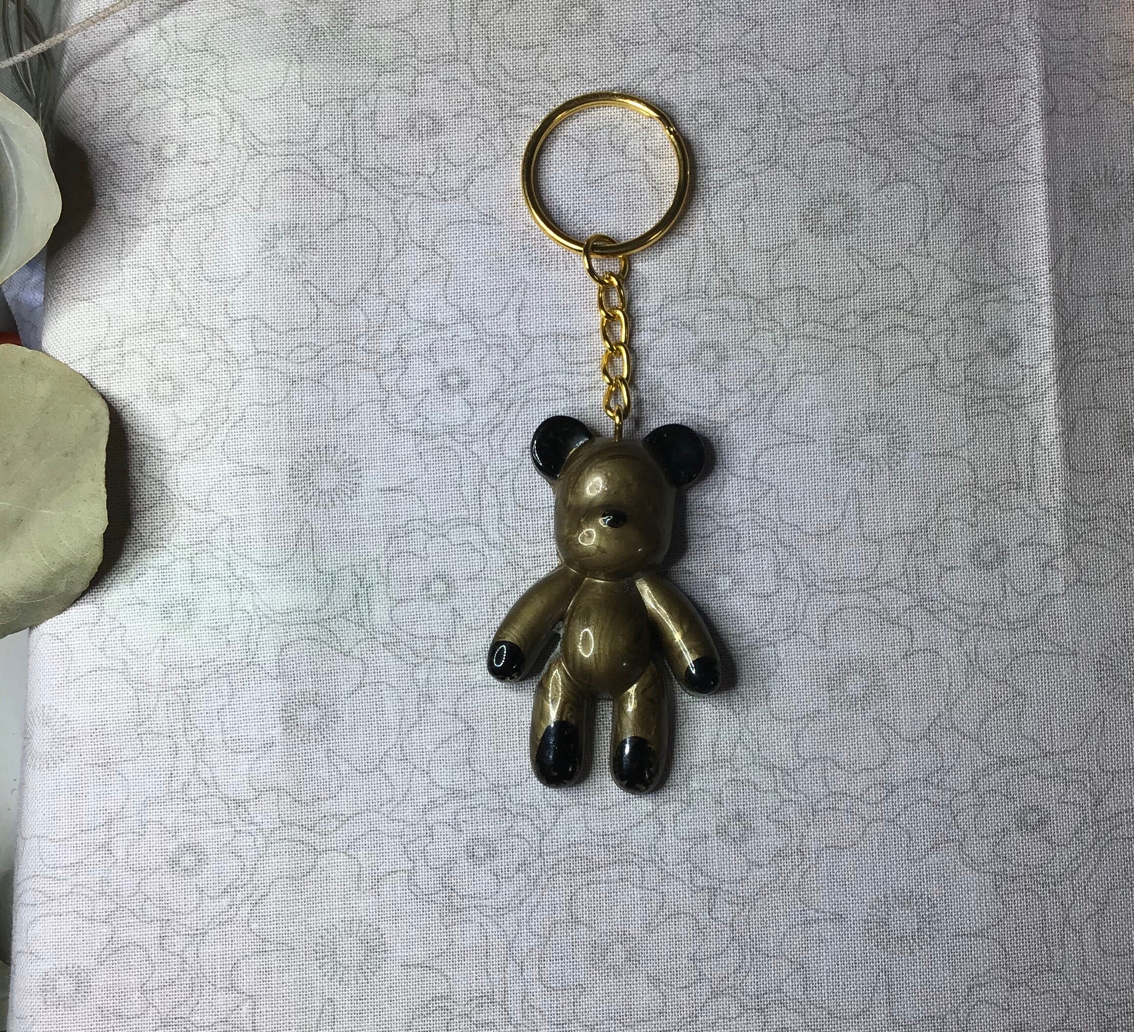 Pale Gold Teddy Bear Key Chain / Bag Hanger Etsy