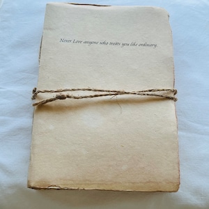 Diario grezzo, pagine fatte a mano, 5 firme, formato grande, scrittura, poesia,