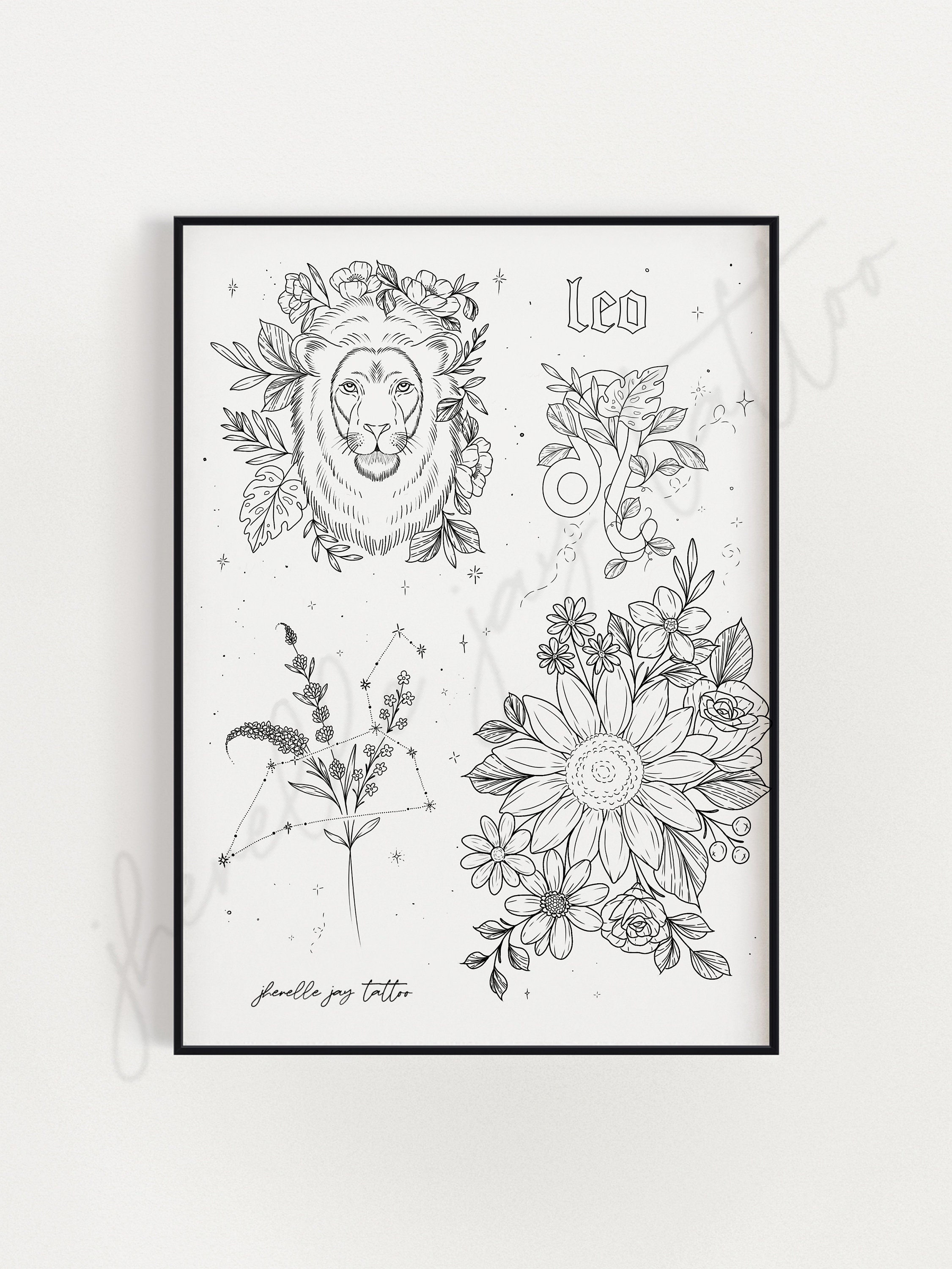August Leo Birth Flower Tattoo Ideas