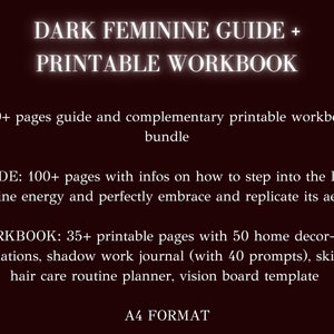 Dark Feminine Guide, Femme Fatale, Rebrand Yourself, Shadow Work, Affirmations, Personal Transformation, Self-help book, Growth Mindset, Personal Development, Feminine Power, Embrace Shadows, Self Discovery, Mystery and Seduction