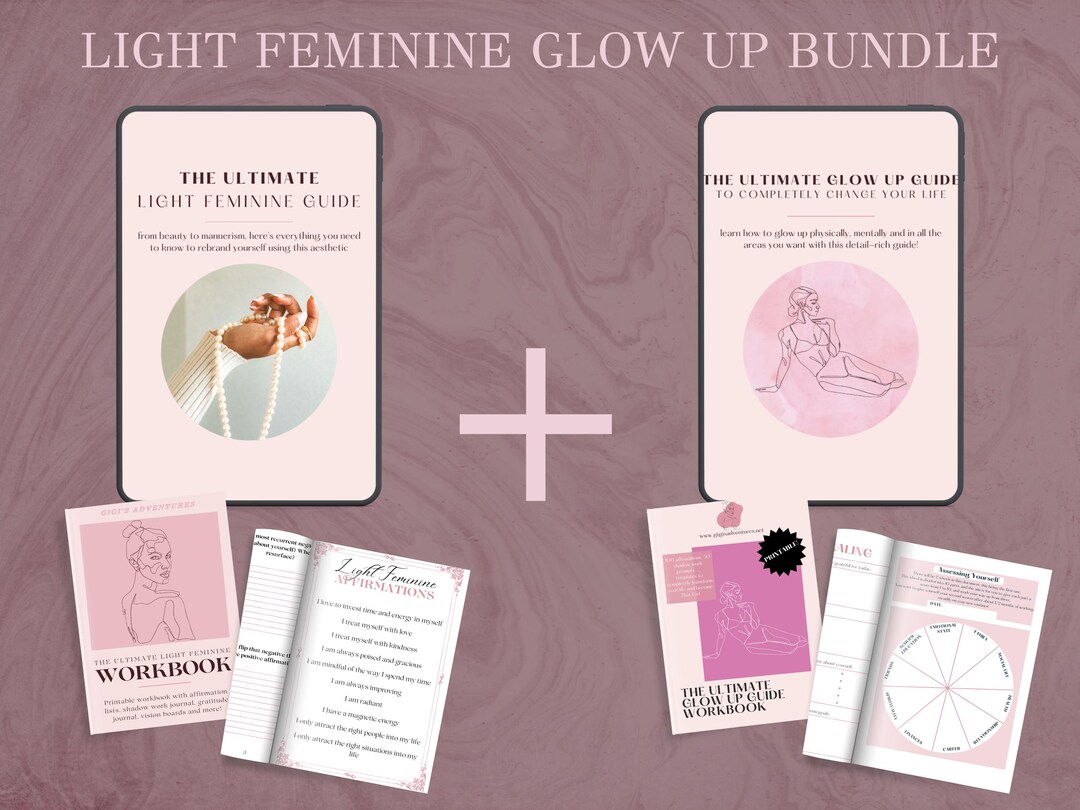 Light Feminine Glow up Bundle | Ebooks & Printable Workbooks - Etsy