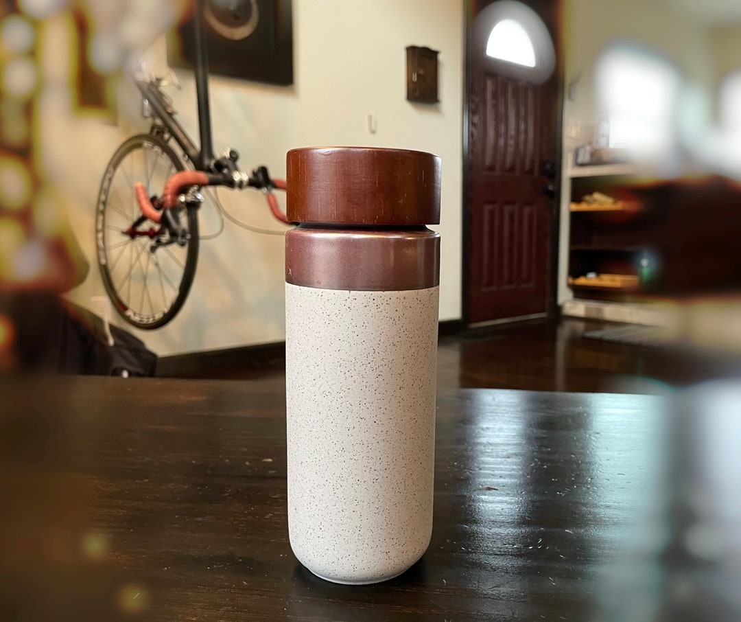 Ceramic Travel Mug With Wooden Lid 12 Oz Tea Travel Mug Tea Lovers