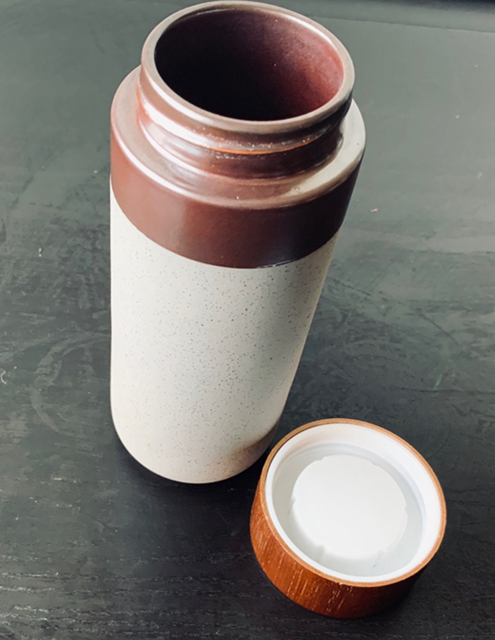 Ceramic Travel Mug With Wooden Lid 12 Oz Tea Travel Mug Tea Etsy UK