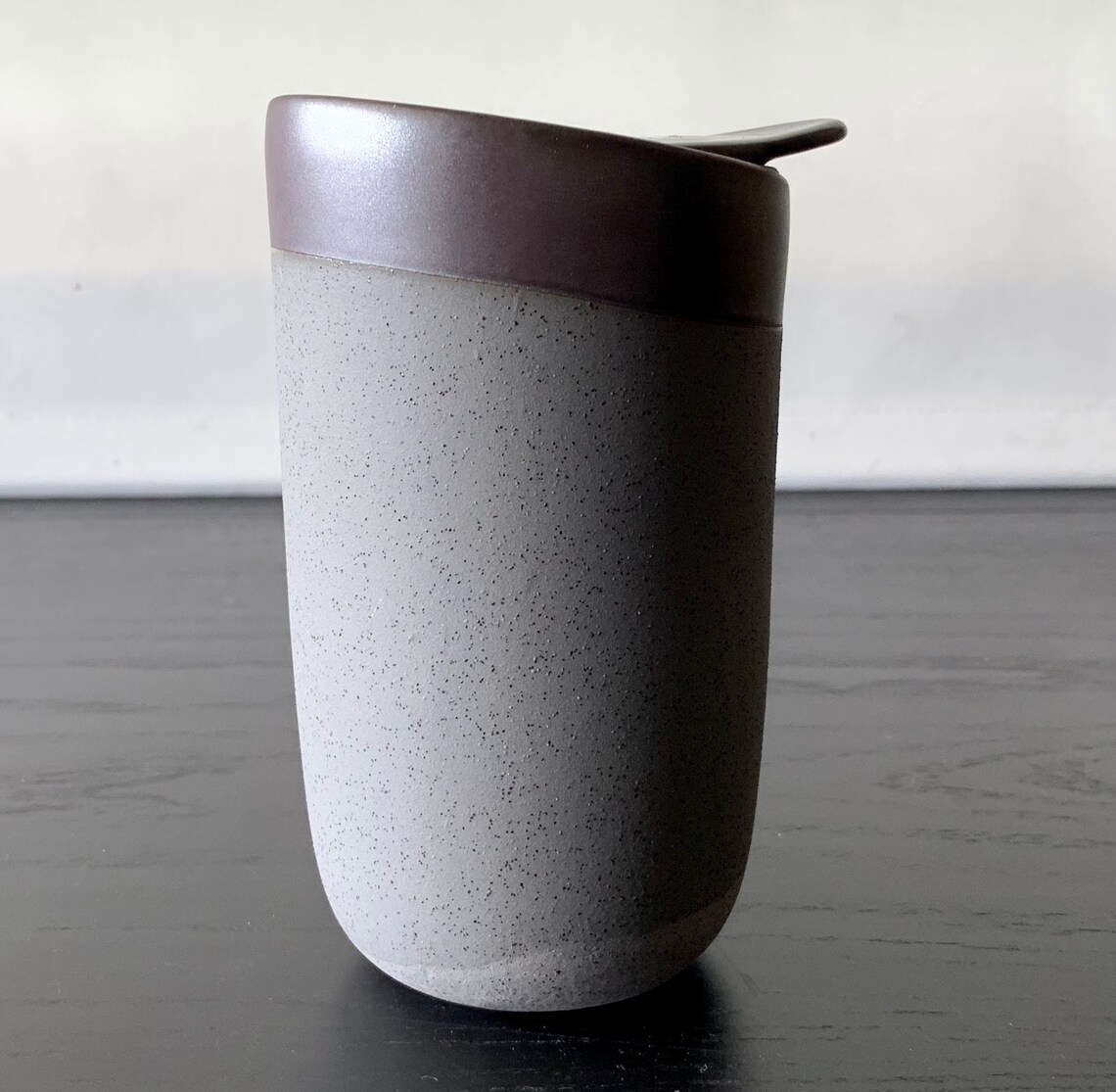 12 oz ceramic travel mug with lid