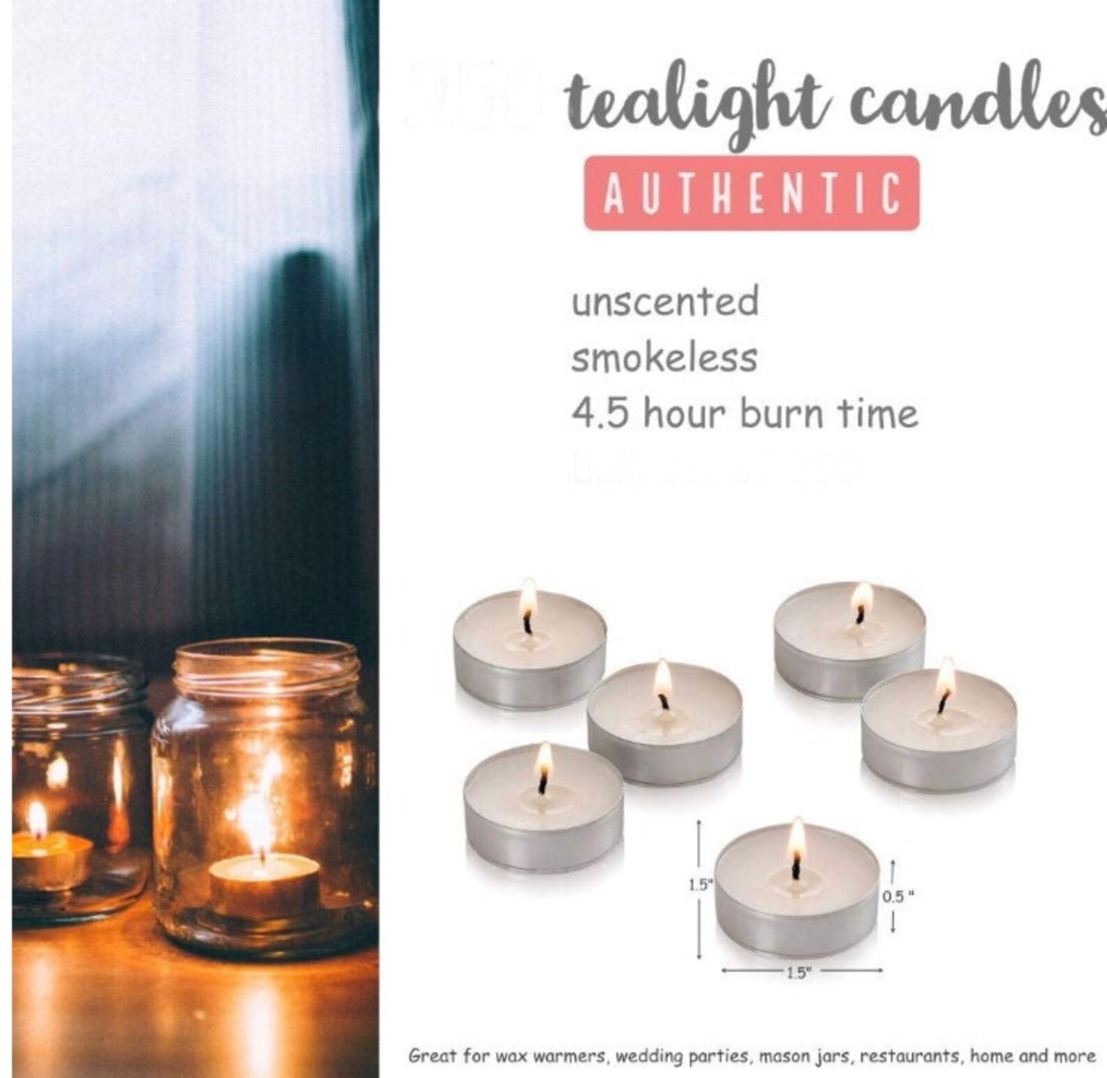 Unscented tea light candles 38 Etsy
