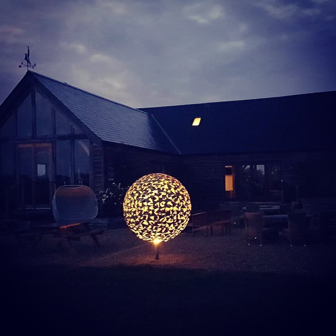 Handmade Metal Garden Lighting Sphere Sculpture Verdigris & Etsy UK