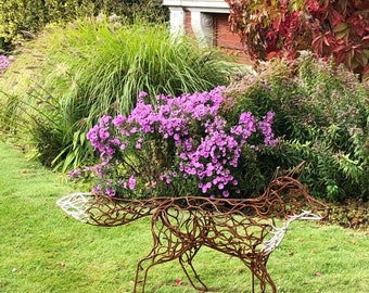 INTCHE Decorazione Da Giardino Subdola Con Volpe Rustica Nel Metallo Con -Animali Del Bosco, Regalo Da Giardino Per Lei, Regalo Di Compleanno - 5