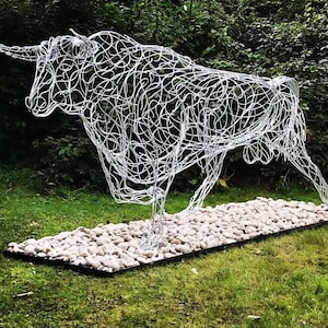 Große handgemachte Metall laufender Stier Garten im Freien Skulptur Garten-Yard-Kunst / Außenkunst / Wildtiere / große Skulptur / Metallkunst