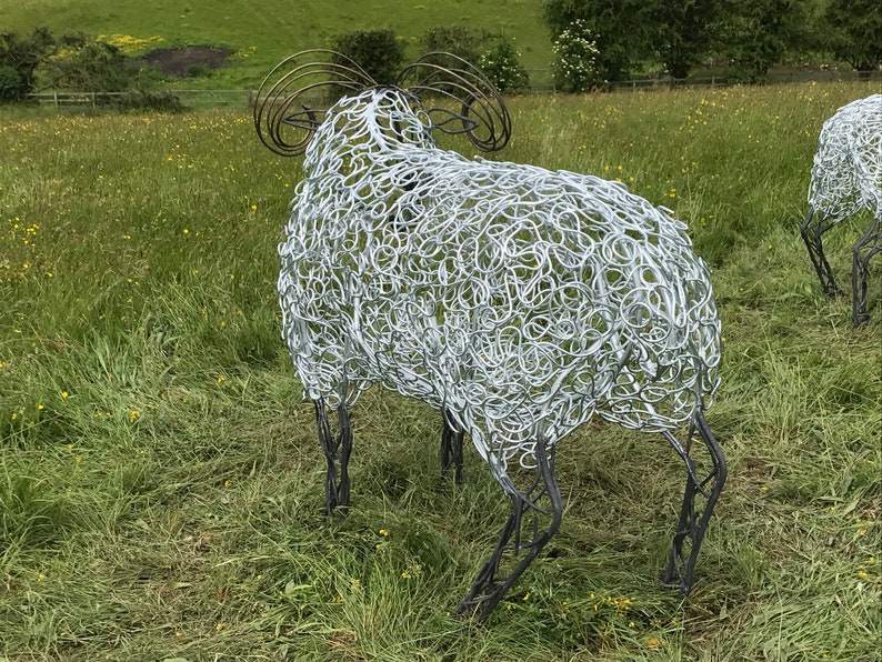 Handmade Metal Sheep Herd Garden Land Field Sculpture Garden Etsy