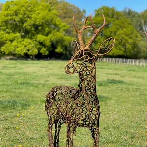 Handmade Roe Deer Metal Rustic Garden Sculpture Garden Yard Art