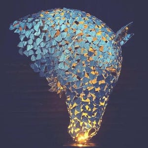 Handmade Metal Horse Head Outdoor Garden Sculpture Garden Yard Art  / Exterior Art / Wildlife / Large Sculpture / Metal Art