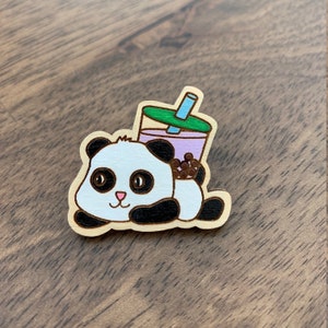 Taro Boba Panda Pin