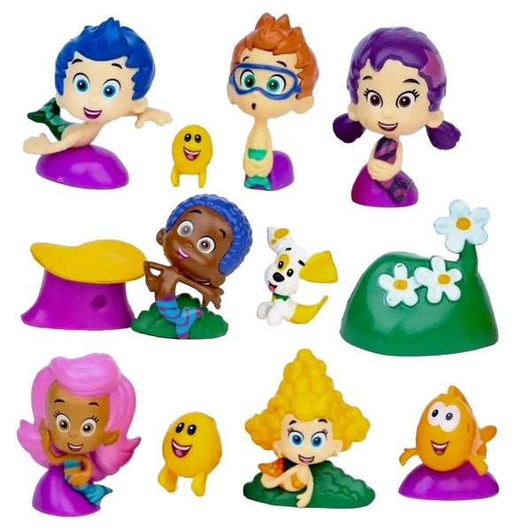 Bubble Guppies party favor cake topper birthday Molly Gil Goby Deema Oona Nonny Puppy Mr. Grouper 12 piece figure set