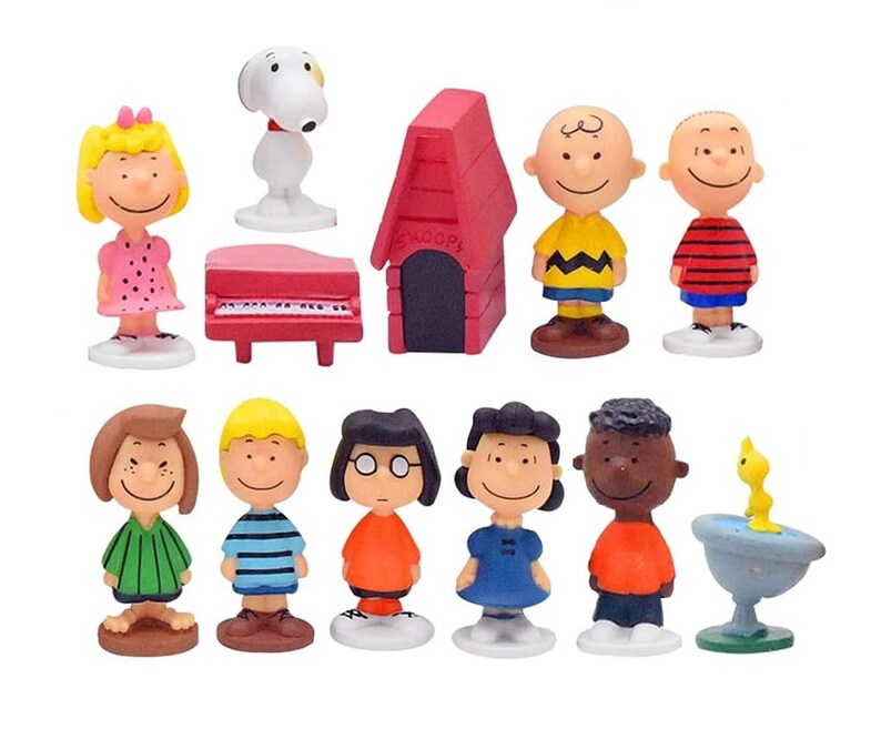 Peanuts Party Favor Cake Topper Cupcake Birthday Snoopy Etsy