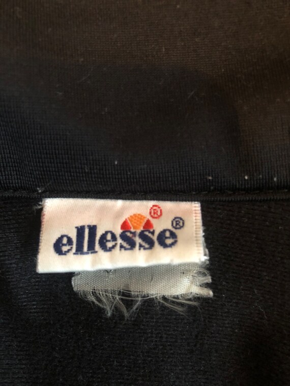 Vintage Ellesse Sweatshirt black zip up Pullover … - image 5