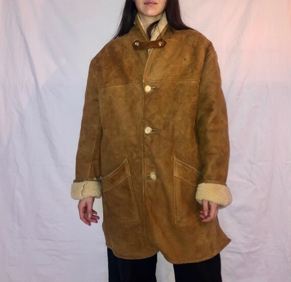 Manteau en peau de mouton vintage veste en peau de mouton vintage