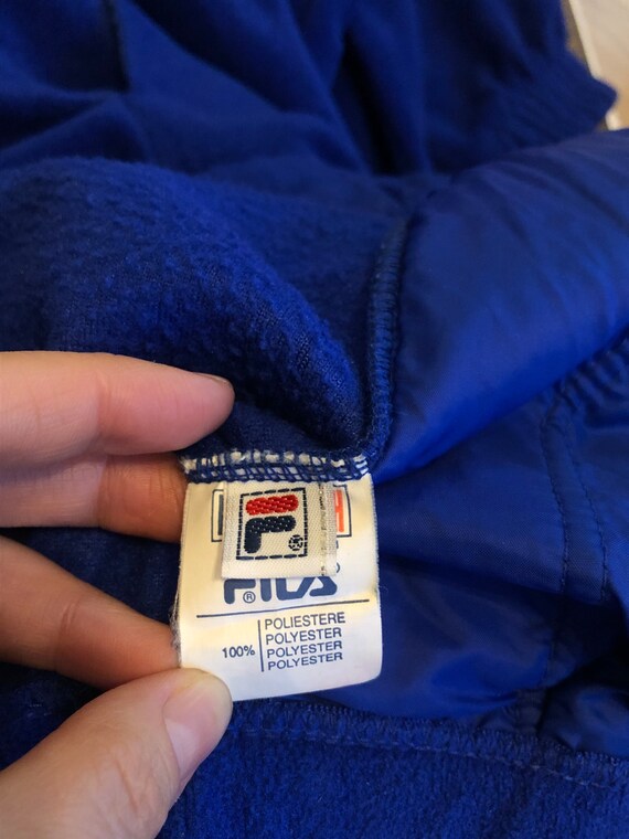 Vintage Fila fleece sweatshirt blue sweater jumpe… - image 7