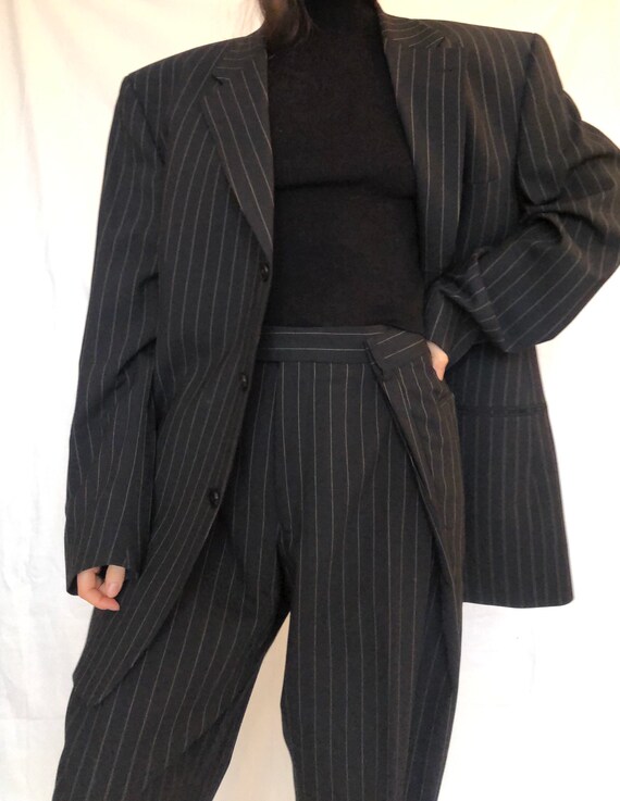 Vintage pinstripe suit vintage mensuit reworked su