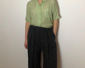 Vintage pure silk shirt vintage blouse Size M