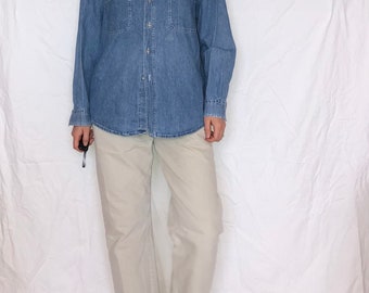 Vintage denim shirt blue shirt Size M