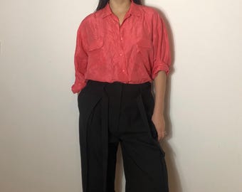Vintage pure silk shirt vintage blouse Size M