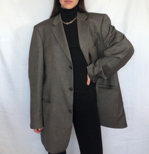 Vintage wool alpaca blazer vintage suit jacket ove