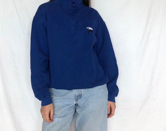 Vintage Fila Half Zip Sweatshirt, Blue Pullover (Size M)