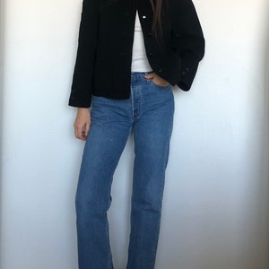Vintage Kurz-Blazer aus reiner Schurwolle, Grösse S (ein Knopf fehlt)