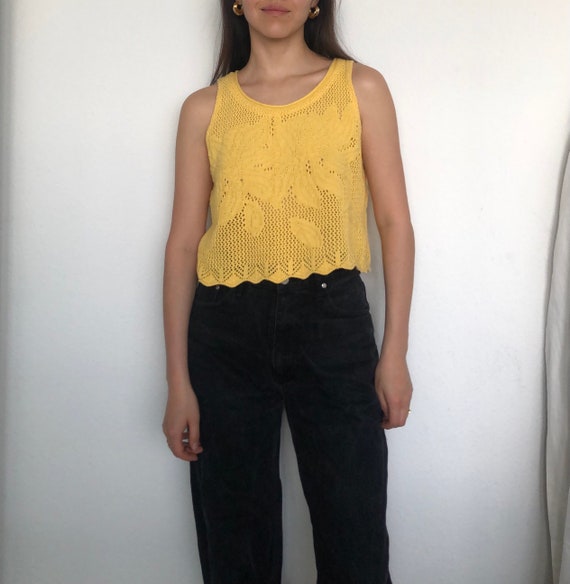 Vintage crochet top vintage knit top summer top c… - image 1