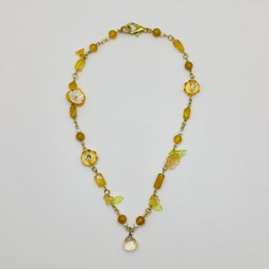Orange beaded flower necklace