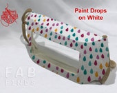 Paint Drops on White Window Smile Adult Face Mask w. See-Thru Vinyl Window Handmade in the USA Washable 2-Layer 100 Cotton Fabric