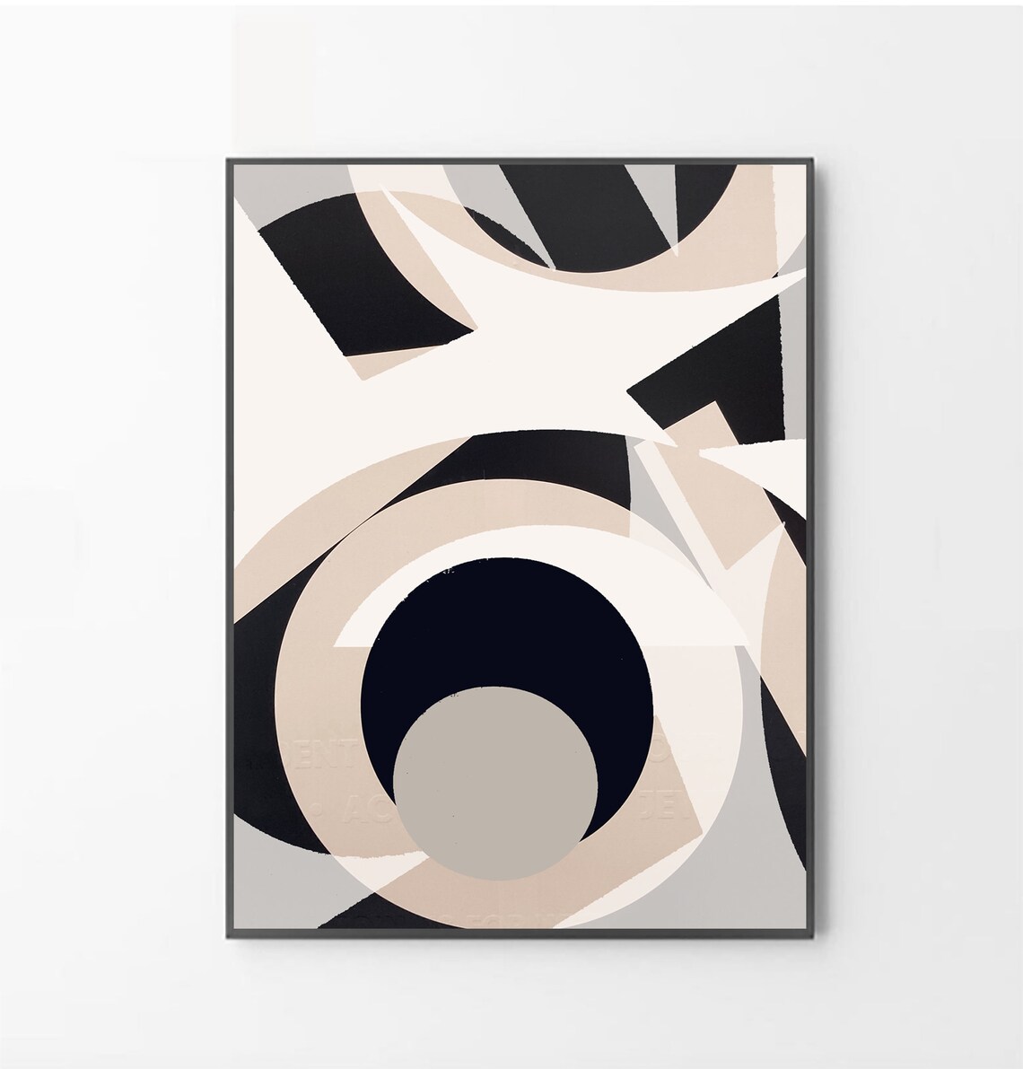 Geometric Grey and Black Canvas Wall Art Abstract Art Large Etsy