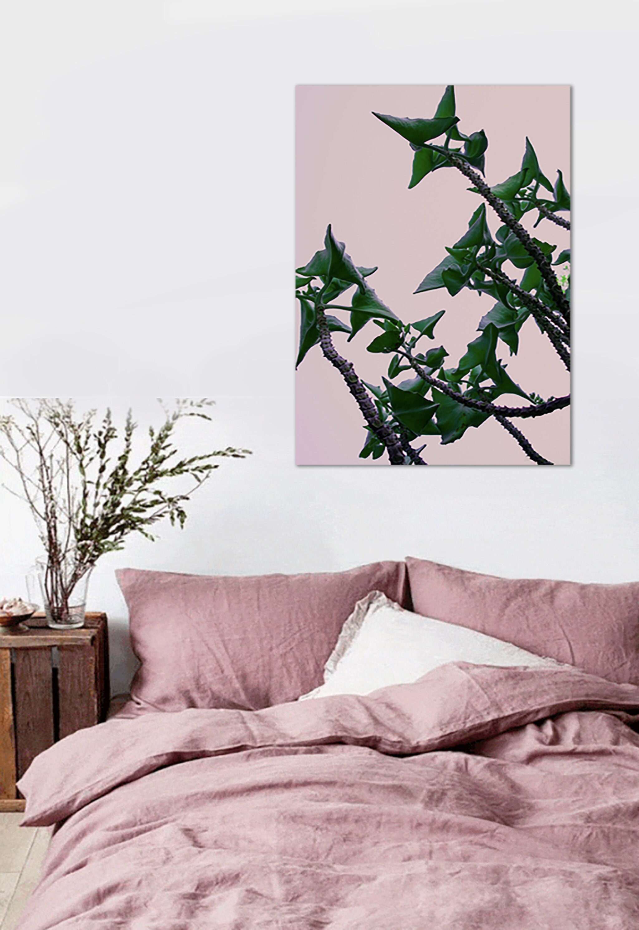 Boho Cacti Art Print Cactus Boho Wall Art pastel pink and Etsy