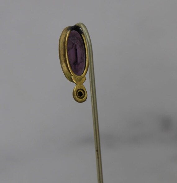 Amethyst Intaglio Hat Pin, Mercury, Stick Pin - image 3