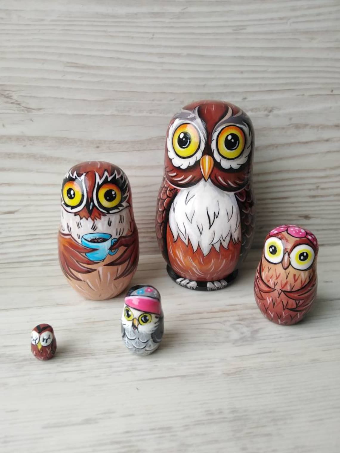 Nesting dolls for kids animals Matryoshka with Owls Wooden Etsy