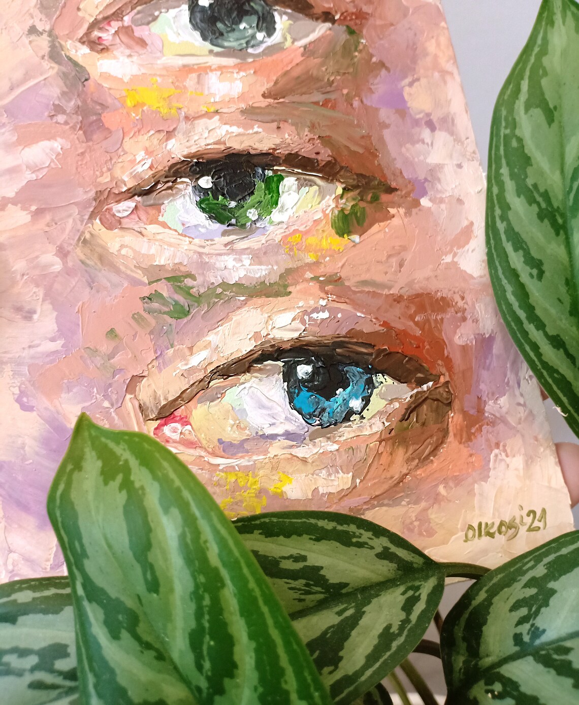 Eye Painting Original Art Eyes Wall Art Faceless Painting Etsy