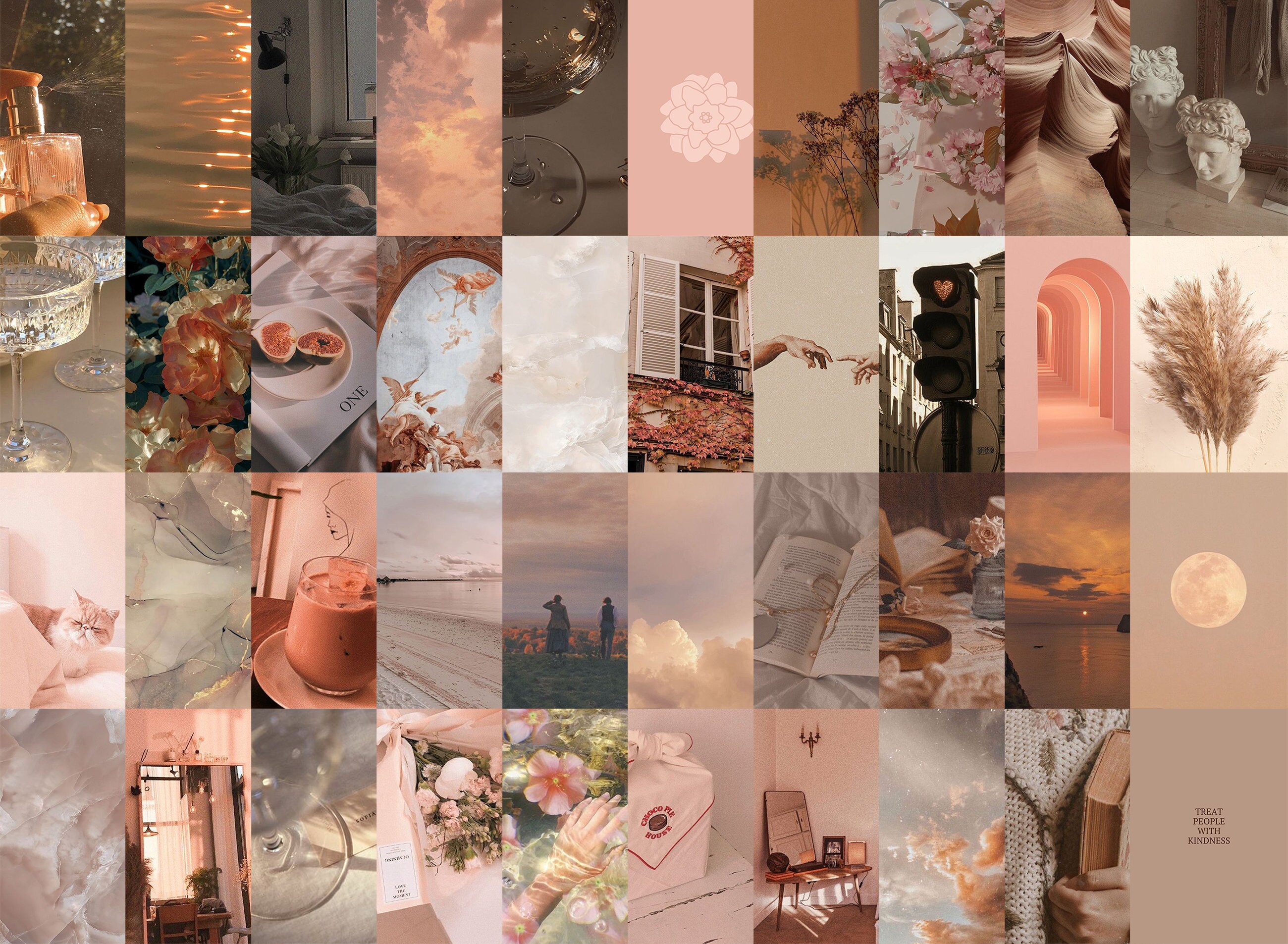 80 Earthpeach Cute Collage Kit Girly Collage Kit Peachy Wall Aesthetic ...