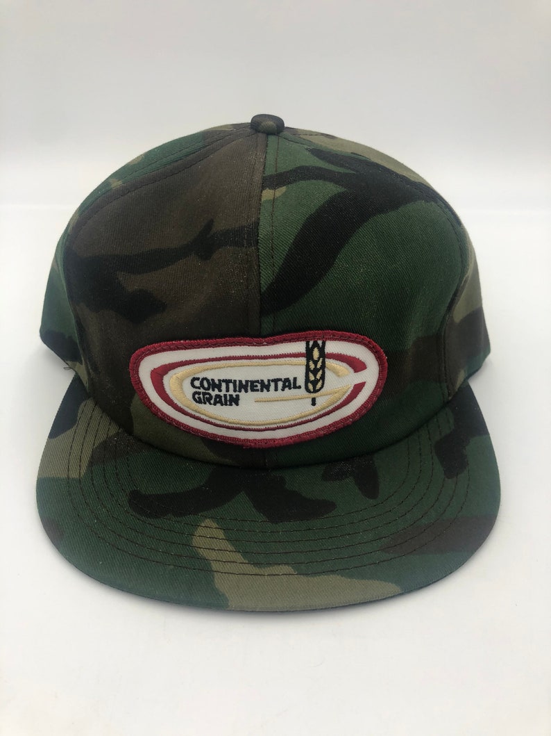 Continental Vintage Snapback Hat Farmer Made in USA K Products Camo