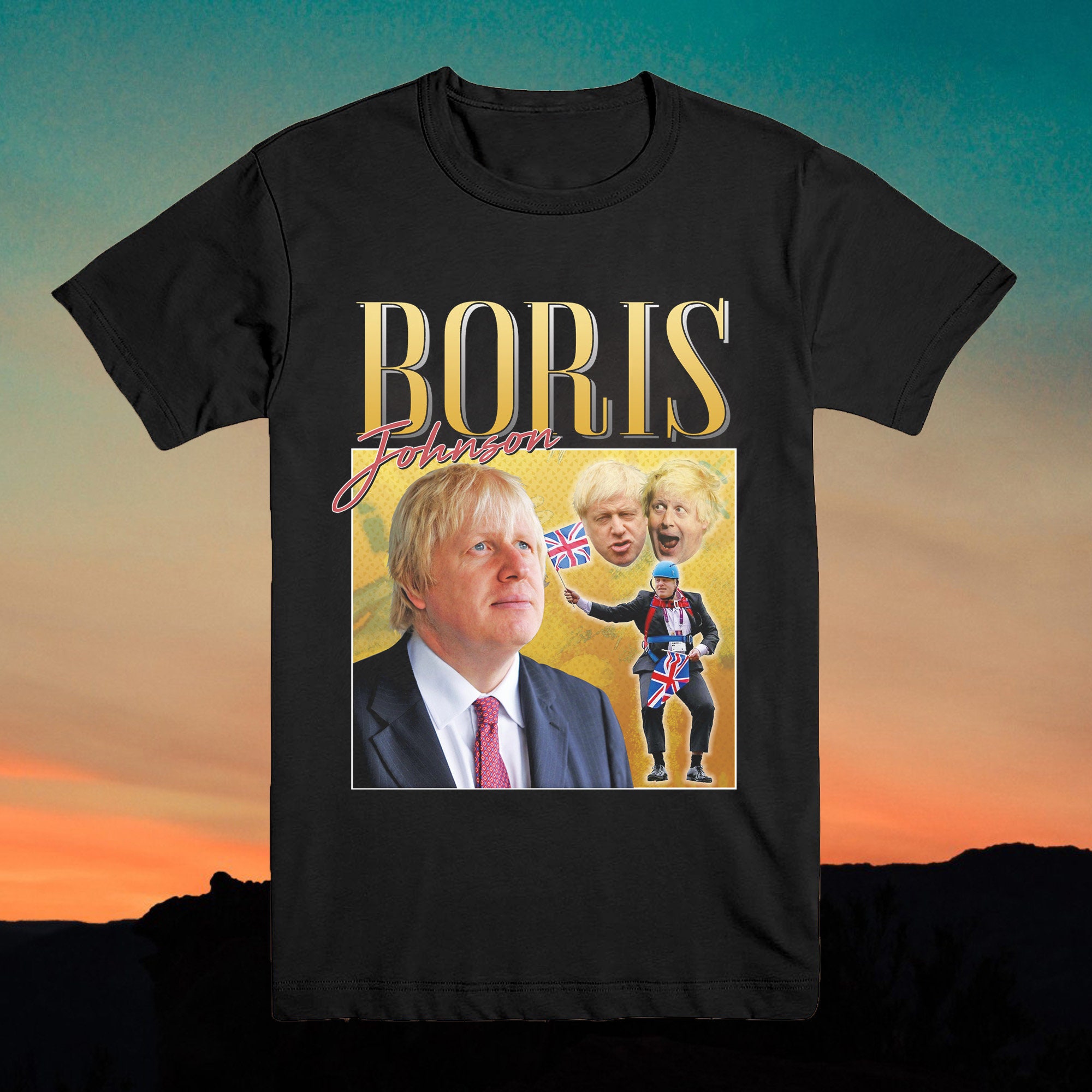 Boris Johnson T Shirt Vintage Homage T-shirt Top Shirt Tee UK