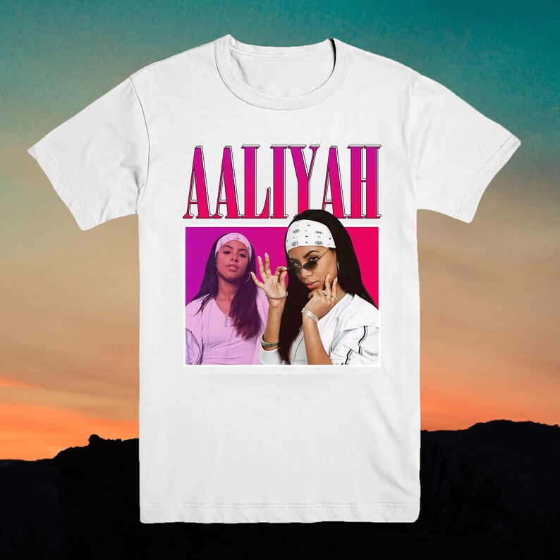 aaliyah t shirt white