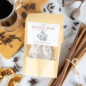 Mulled Wine Spice Kit - mulling spices for wine spiced wine mix gluhwein glühwein christmas drink mix xmas gift ideas wine lover gift