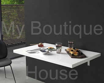 Wandgemonteerde opvouwbare keukentafel, Murphy-tafel, zwevende tafel, neerklapbare tafel, ruimtebesparende tafel - productie op maat - 3 kleuren