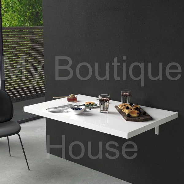 Wandgemonteerde opvouwbare keukentafel, Murphy-tafel, zwevende tafel, neerklapbare tafel, ruimtebesparende tafel - productie op maat - 3 kleuren