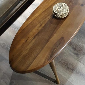 Solid Walnut Wood Coffee Table Oval Ellipse Rectangle Mid Century Modern Handmade Center Table Walnut, Large Walnut Coffee Table Wooden