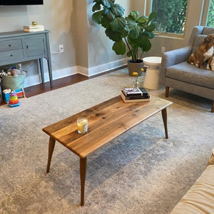 Walnut Coffee Table Rectangle Round Oval Ellipse - Large Walnut Coffee Table MidCentury - Walnut Coffee Table - Living Room Coffee Table