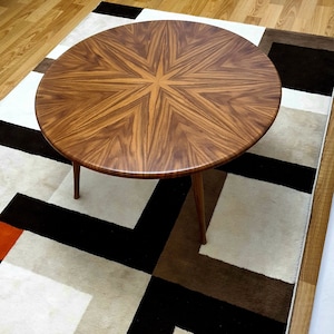 Round Coffee Table Walnut, Solid Wood Coffee Table Mid Century Modern Scandinavian Style, Circle Coffee Table, Walnut Center Table