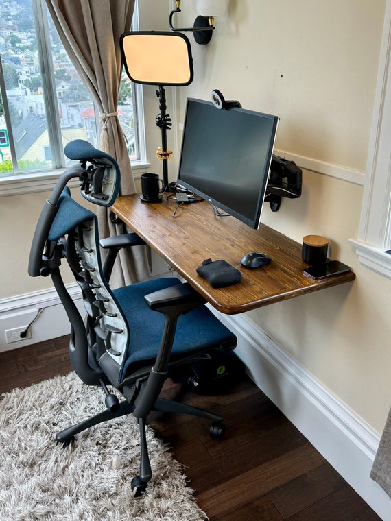 Mesa plegable montada en la pared, escritorio de trabajo flotante para  espacio pequeño, para usar como escritorio de computadora, escritorio de